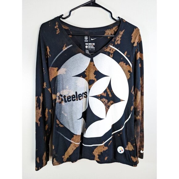 Nike NFL Team Apparel Pittsburg Steelers Long Sleeve Tie Dye Tee Large - Picture 1 of 6